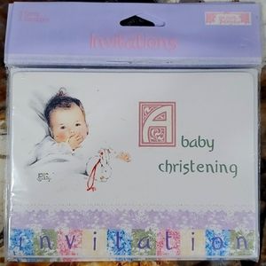 Baby Christening Invitations Set of 8 Cards and Envelopes
